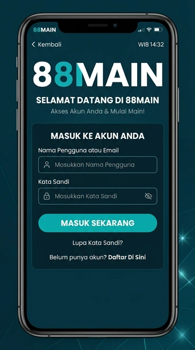 Tampilan halaman login 88main