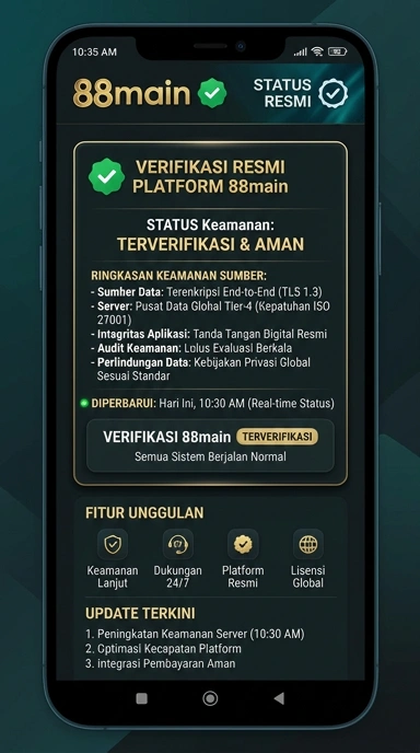 Tampilan kanal resmi 88main