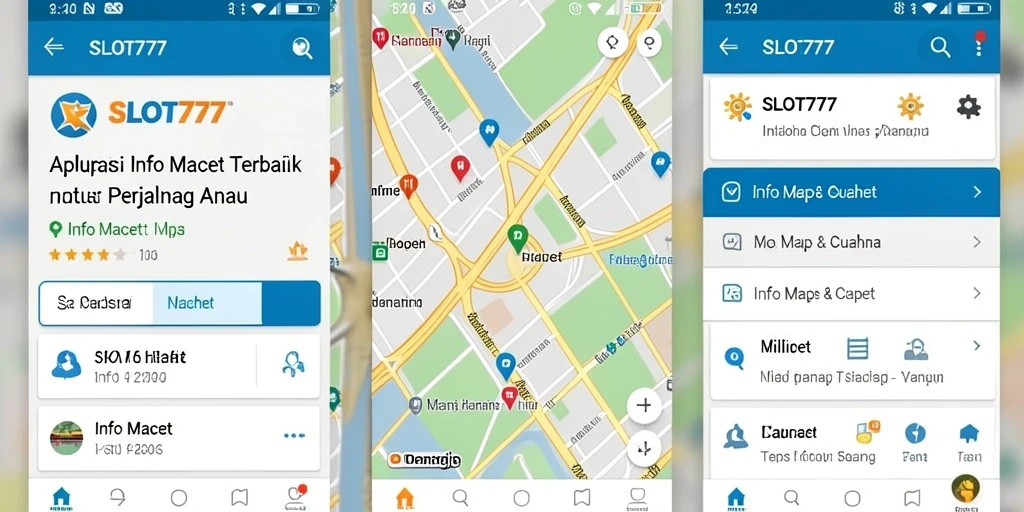 Tampilan antarmuka SLOT777 dengan informasi lalu lintas dan cuaca terkini.